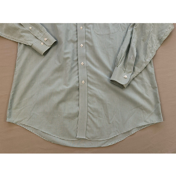 BROOKS BROTHERS Shirt EUC Green White Stripe Sz 16.5-34/35 Original Polo Shirt - Picture 7 of 9